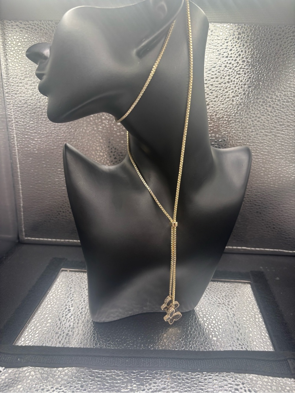 Gold Butterfly Lariat Necklace - Women Jewelry
